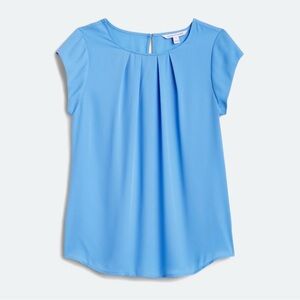 Women's Blue Cap Sleeve Top
